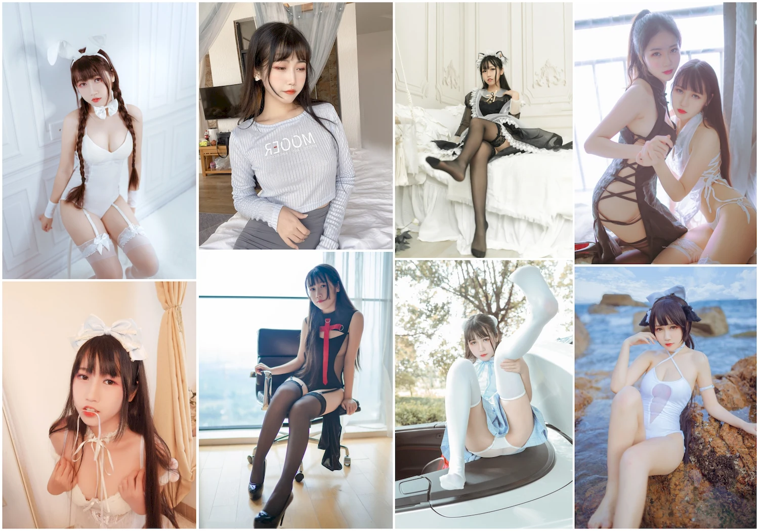 不呆猫写真图片 性感美少女 网红模特